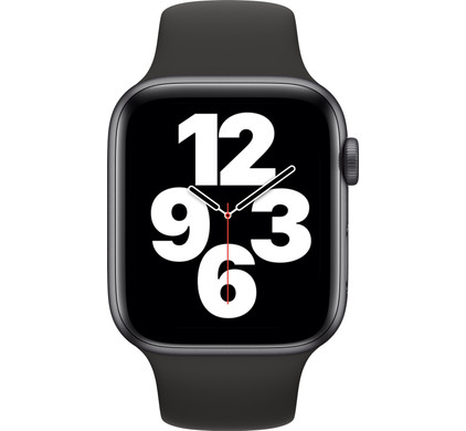 Apple Watch SE 44mm Space Gray Aluminum Black Sport Band