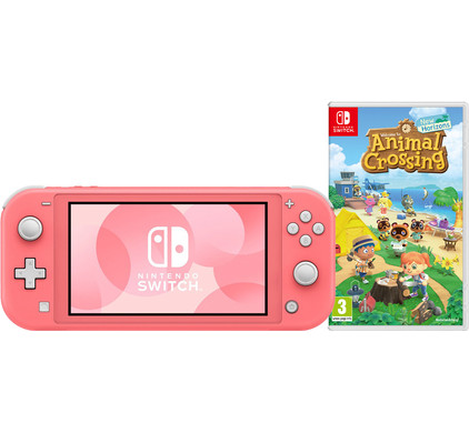 Nintendo switch lite coral with animal shop crossing