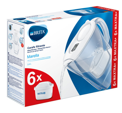 Brita - marella cool white + 6 x maxtra+ cartouches filtrantes - 1039250