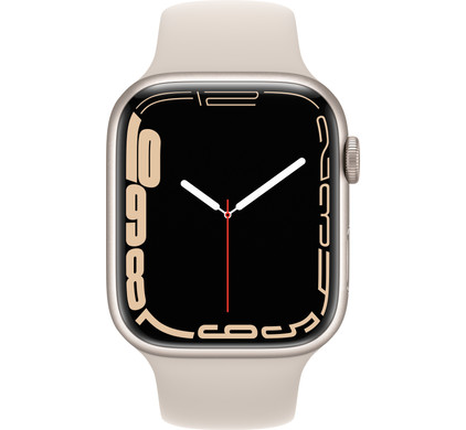 Apple Watch Series 7 45mm Witgoud Aluminium Crème Sportband