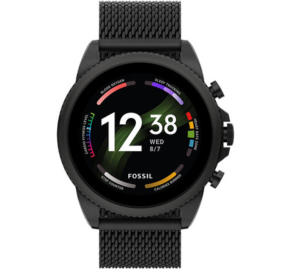 Fossil Gen 6 Display FTW4066 Noir Bracelet Milanais Noir 44 mm