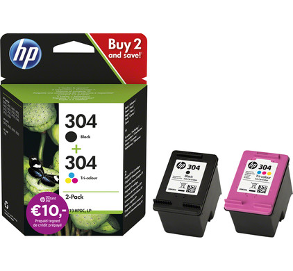 HP 304 - Cartouche d'encre couleur XL & noir XL + crédit Instant