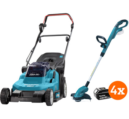 Makita DLM432CT2 + Makita DUR181Z incl. 5,0 Ah accu (4x)