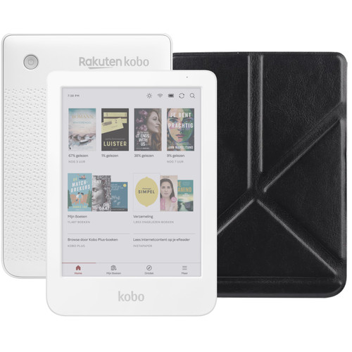 Kobo Clara Colour Wit + BlueBuilt Book Case Zwart (e-reader)