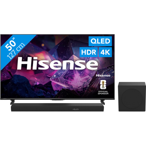 Hisense QLED 50" E79S PRO (2026) + Hisense HS3100 (televisie)