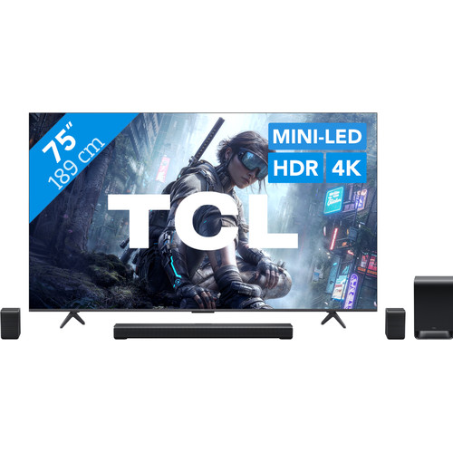 TCL QD Mini-led 75" T8D (2026) + TCL S65K (televisie)