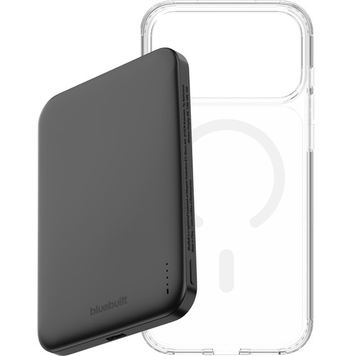 BlueBuilt MagSafe Hoesje iPhone 18 Pro Max Transparant + Powerbank 5.000 mAh Grijs (telefoonhoesje)
