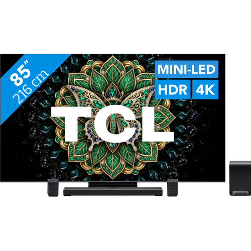 TCL QD Mini-led 85" C69K Pro (2026) + TCL S65K (televisie)