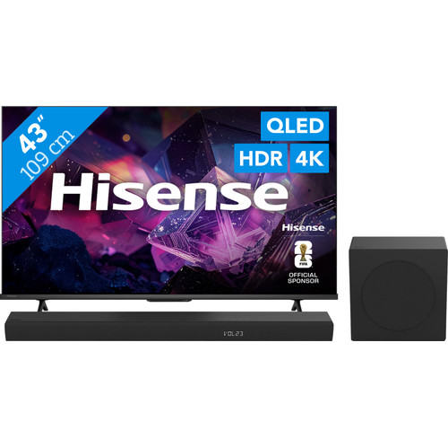 Hisense QLED 43" E79S PRO (2026) + Hisense HS3100 (televisie)