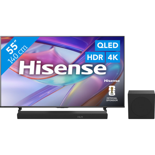 Hisense QLED 55" E79S (2026) + Hisense HS3100 (televisie)