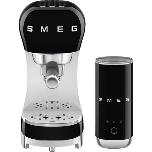 SMEG ECF12BLEU Zwart + melkopschuimer (halfautomatische espressomachine)