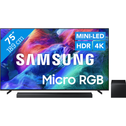 Samsung Micro RGB 75" R85H (2026) + Samsung HW-QS700F (2025) (televisie)