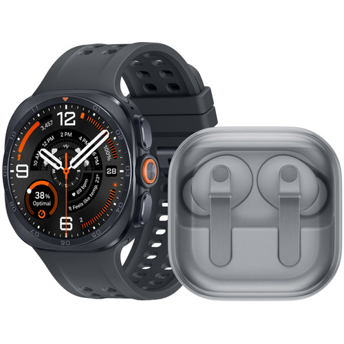 Samsung Galaxy Watch Ultra 2 5G Titanium Zwart 47mm + Samsung Galaxy Buds4 Pro Wit (smartwatch)