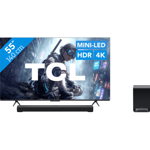 TCL QD Mini-led 55" T8D (2026) + TCL S60K (televisie)