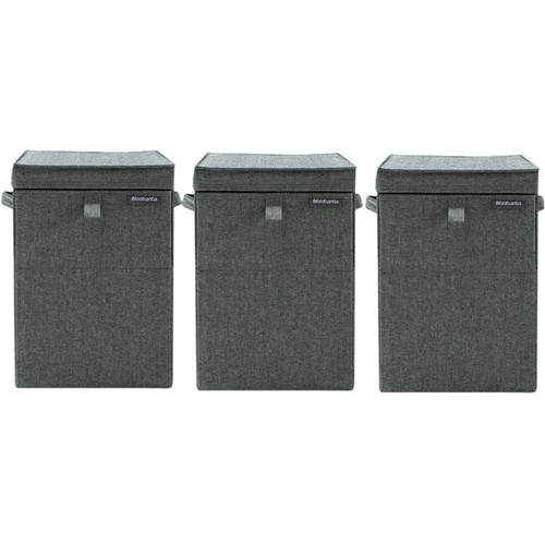 Brabantia Wasboxen Pepper Black Triple Pack (wasmand)