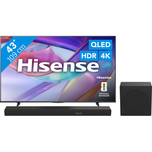 Hisense QLED 43" E79S (2026) + Hisense HS3100 (televisie)