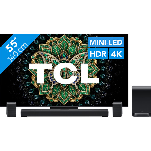TCL QD Mini-led 55" C69K Pro (2026) + TCL S65K (televisie)
