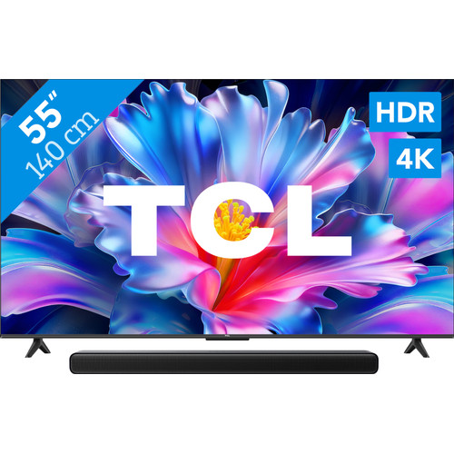 TCL 55" LED P6L 4K (2026) + TCL S45H 2.0 Soundbar (televisie)