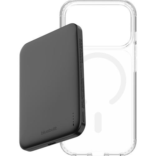 BlueBuilt MagSafe Hoesje iPhone 18 Pro Transparant + Powerbank 5.000 mAh Grijs (telefoonhoesje)