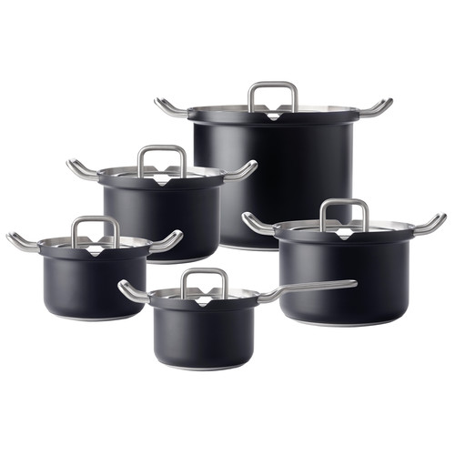 BK Flow Cool Black RVS Pannenset - 8-delig - Inductie - Zwart