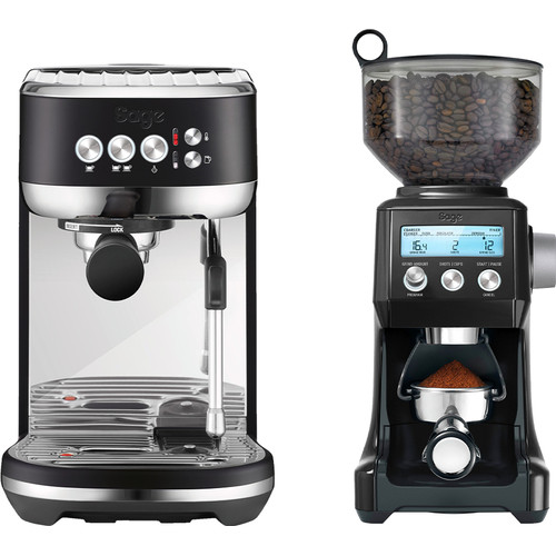 Sage the Bambino Plus Black Truffel + Koffiemolen (halfautomatische espressomachine)