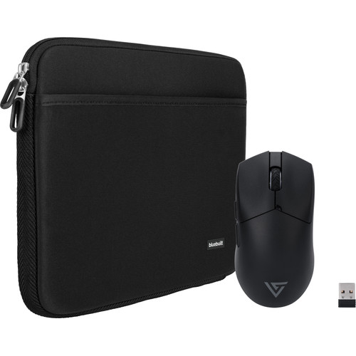 BlueBuilt Laptophoes breedte 33 cm 14 inch S Zwart + Vortech Pro Gaming Muis (laptop sleeve)