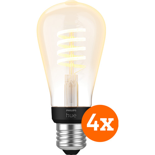 Philips Hue Filamentlamp White Ambiance Edison E27 4-pack (smart lamp)