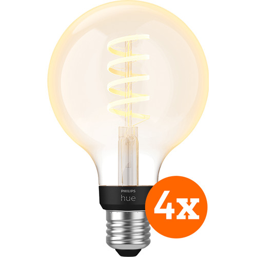 Philips Hue Filamentlamp White Ambiance Globe E27 4-pack (smart lamp)