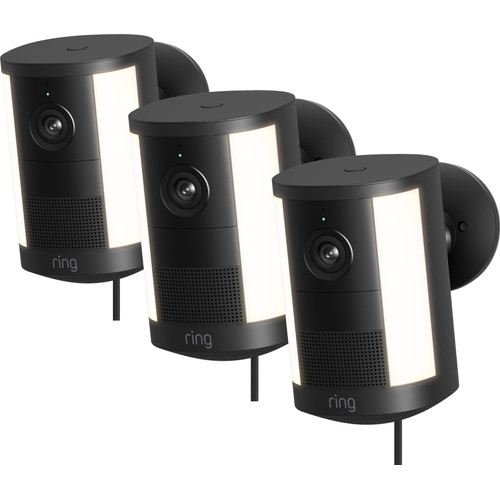 Ring Spotlight Camera 2e Generatie Stekker Zwart 3-Pack (IP-camera)
