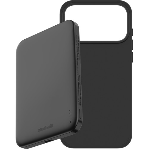 BlueBuilt MagSafe Hoesje iPhone 18 Pro Max Zwart + Powerbank 5.000 mAh Grijs (telefoonhoesje)