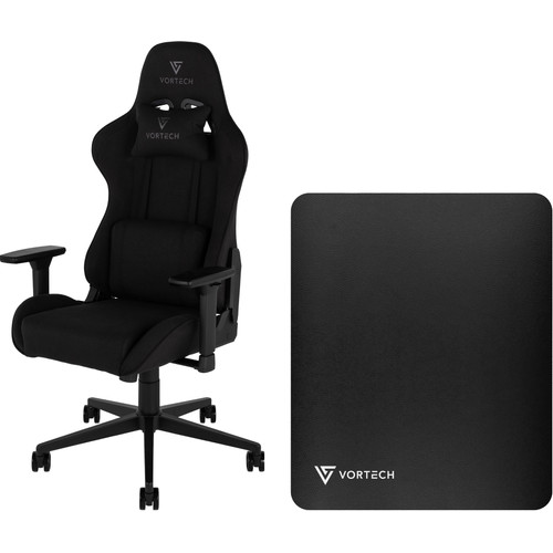Vortech Essential Gamestoel Zwart + Vortech Vloermat Zwart (gaming stoel)