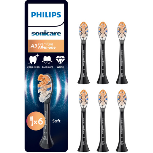 Philips Sonicare Premium All-in-One Zwart (6 stuks) (opzetborstel voor elektrische tandenborstels)