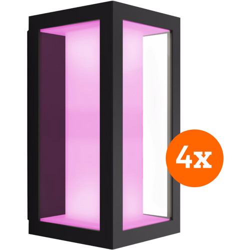 Philips Hue Impress muurlamp White and Color zwart smal 4-pack (smart lamp)