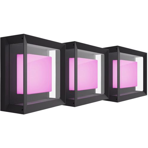 Philips Hue Econic muurlamp White and Color Zwart modern 3-pack (smart lamp)