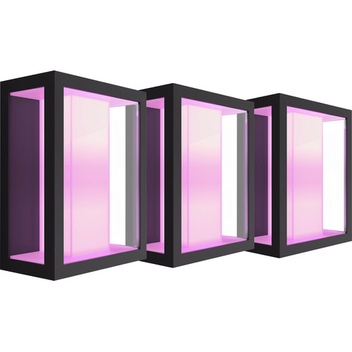 Philips Hue Impress muurlamp White and Color zwart breed 3-pack (smart lamp)