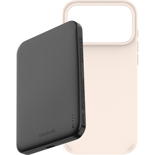 BlueBuilt MagSafe Hoesje iPhone 18 Pro Max Beige + Powerbank 5.000 mAh Grijs (telefoonhoesje)