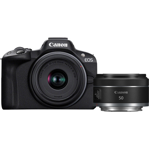 Canon EOS R50 + RF-S 18-45mm f/4.5-6.3 IS STM + RF 50mm f/1.8 STM (systeemcamera)