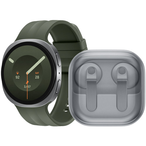 Samsung Galaxy Watch 9 5G Zilver/Groen 44mm + Samsung Galaxy Buds4 Wit (smartwatch)