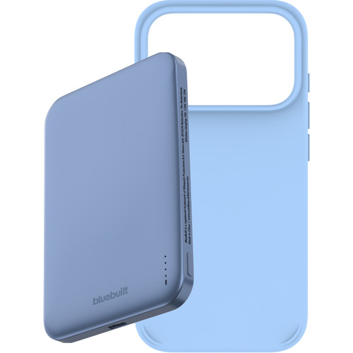 BlueBuilt MagSafe Hoesje iPhone 18 Pro Lichtblauw + Powerbank 5.000 mAh Blauw (telefoonhoesje)