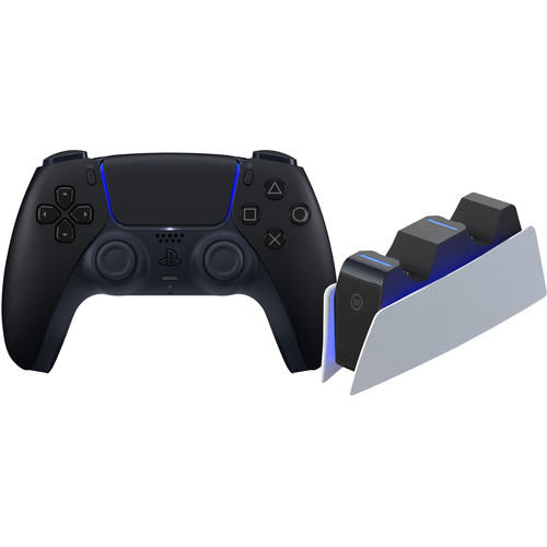Sony PlayStation 5 DualSense Draadloze Controller Midnight Black + BlueBuilt oplaadstation