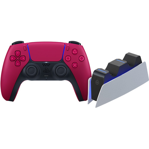 Sony PlayStation 5 DualSense Draadloze Controller Cosmic Red + BlueBuilt oplaadstation