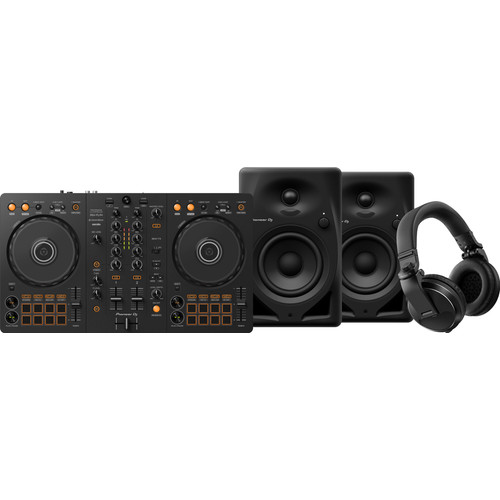 Pioneer DJ DDJ-FLX4 + Pioneer DJ HDJ-X5 Zwart + Pioneer DJ DM-40D Zwart (DJ controller)