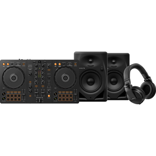 Pioneer DJ DDJ-FLX4 + Pioneer DJ HDJ-X5 Zwart + Pioneer DJ DM-50D Zwart (DJ controller)