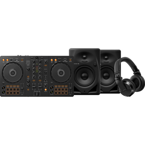 Pioneer DJ DDJ-FLX4 + Pioneer DJ HDJ-X7 Zwart + Pioneer DJ DM-50D Zwart (DJ controller)