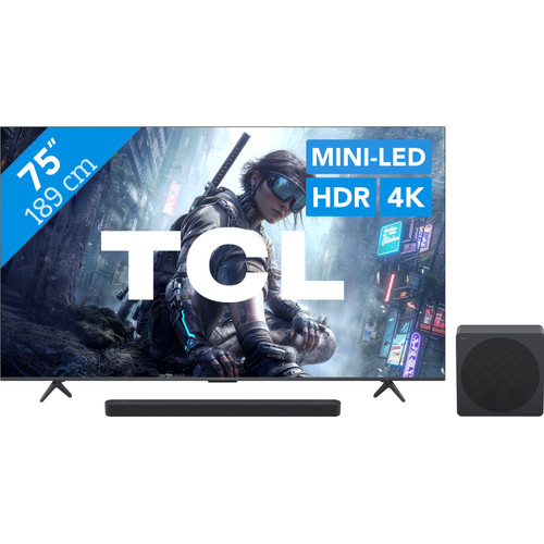 TCL QD Mini-led 75" T8D (2026) + TCL A65K (televisie)