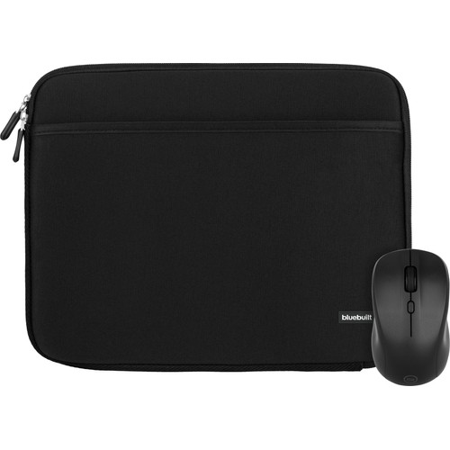 BlueBuilt Laptophoes breedte 32 cm 14 inch Zwart + Nexum Draadloze muis (laptop sleeve)