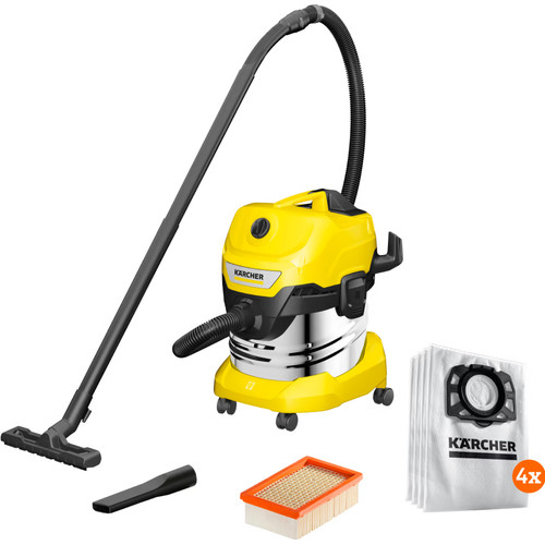 Karcher WD 4 S V-20/5/22 + Karcher Stofzuigerzak voor WD 4/5/6 (4x) (bouwstofzuiger)