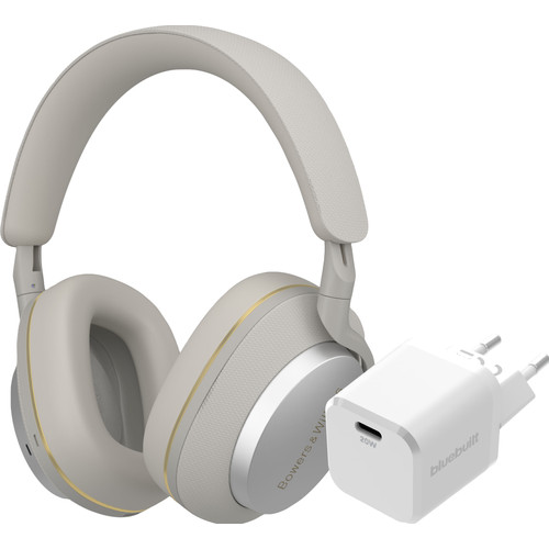 Bowers & Wilkins Px7 S2e Grijs + BlueBuilt Power Delivery Oplader met Usb C Poort 20W Wit (hoofdtelefoon)