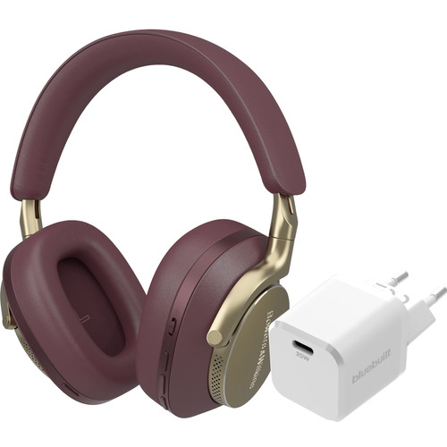 Bowers & Wilkins PX8 Rood + BlueBuilt Power Delivery Oplader met Usb C Poort 20W Wit (hoofdtelefoon)
