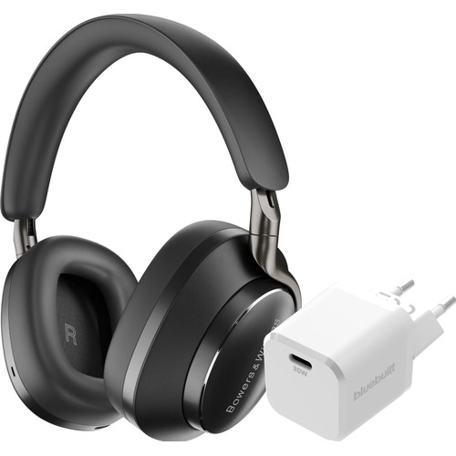 Bowers & Wilkins Px8 Zwart + BlueBuilt Power Delivery Oplader met Usb C Poort 20W Wit (hoofdtelefoon)